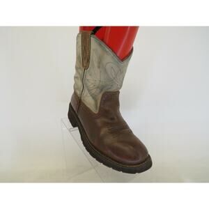 Herman Survivor Beige Brown Leather Suede Cowboy Western Boots Womens Size 6 M